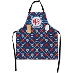 Knitted Argyle & Skulls Apron With Pockets w/ Monogram