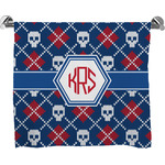 Knitted Argyle & Skulls Bath Towel (Personalized)