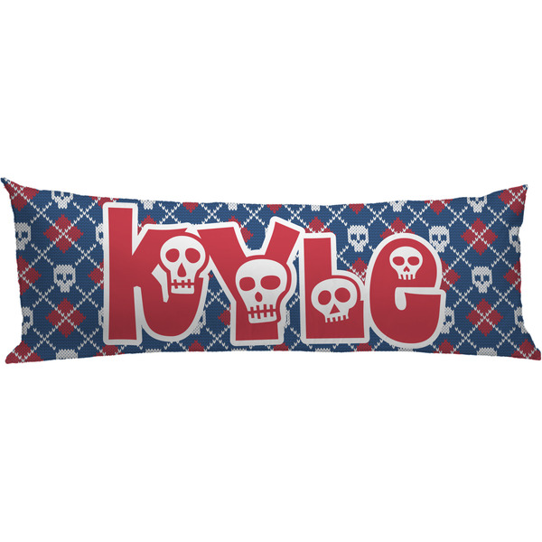 Custom Knitted Argyle & Skulls Body Pillow Case (Personalized)