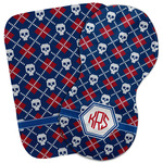 Knitted Argyle & Skulls Burp Cloth (Personalized)