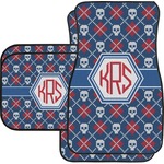 Knitted Argyle & Skulls Car Floor Mats Set - 2 Front & 2 Back (Personalized)