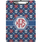 Knitted Argyle & Skulls Clipboard (Personalized)