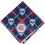 Knitted Argyle & Skulls Cloth Dinner Napkin - Single w/ Monogram