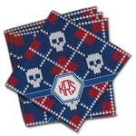 Knitted Argyle & Skulls Cloth Napkins (Set of 4) (Personalized)