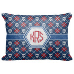 Knitted Argyle & Skulls Decorative Baby Pillowcase - 16"x12" w/ Monogram