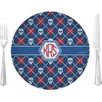 Knitted Argyle & Skulls 10" Glass Lunch / Dinner Plates - Single or Set (Personalized)