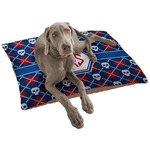 Knitted Argyle & Skulls Dog Bed - Large w/ Monogram