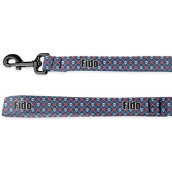 Knitted Argyle & Skulls Deluxe Dog Leash - 4 ft (Personalized)