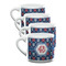 Knitted Argyle & Skulls Double Shot Espresso Mugs - Set of 4 Front