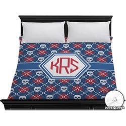 Knitted Argyle & Skulls Duvet Cover - King (Personalized)