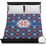 Knitted Argyle & Skulls Duvet Cover - Full / Queen (Personalized)