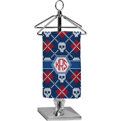 Knitted Argyle & Skulls Finger Tip Towel - Full Print (Personalized)