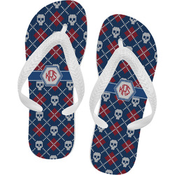 Knitted Argyle & Skulls Flip Flops - Small (Personalized)