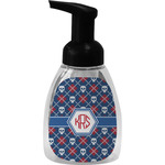 Knitted Argyle & Skulls Foam Soap Bottle - Black (Personalized)