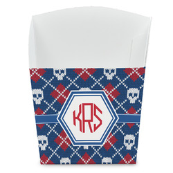 Knitted Argyle & Skulls French Fry Favor Boxes (Personalized)