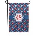 Knitted Argyle & Skulls Small Garden Flag - Double Sided w/ Monograms