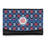 Knitted Argyle & Skulls Genuine Leather Women's Wallet - Small (Personalized)