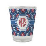 Knitted Argyle & Skulls Glass Shot Glass - 1.5 oz - Single (Personalized)