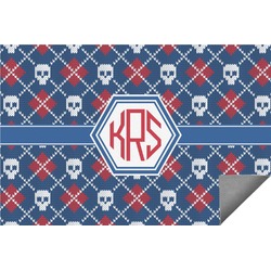 Knitted Argyle & Skulls Indoor / Outdoor Rug - 2'x3' (Personalized)