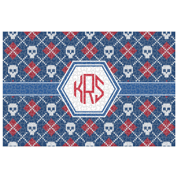 Custom Knitted Argyle & Skulls 1014 pc Jigsaw Puzzle (Personalized)