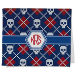 Knitted Argyle & Skulls Kitchen Towel - Poly Cotton w/ Monograms