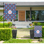 Knitted Argyle & Skulls Large Garden Flag - Double Sided (Personalized)