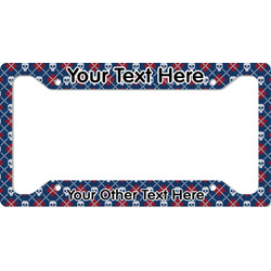 Knitted Argyle & Skulls License Plate Frame - Style A (Personalized)