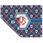 Knitted Argyle & Skulls Double-Sided Linen Placemat - Single w/ Monogram