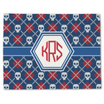 Knitted Argyle & Skulls Single-Sided Linen Placemat - Single w/ Monogram