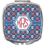 Knitted Argyle & Skulls Compact Makeup Mirror (Personalized)