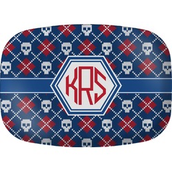 Knitted Argyle & Skulls Melamine Platter (Personalized)