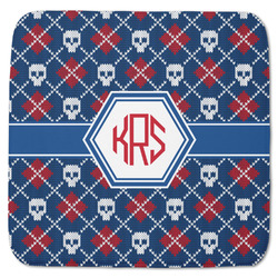 Knitted Argyle & Skulls Memory Foam Bath Mat - 48"x48" (Personalized)