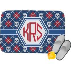 Knitted Argyle & Skulls Memory Foam Bath Mat - 34"x21" (Personalized)