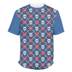 Knitted Argyle & Skulls Men's Crew T-Shirt - X Large