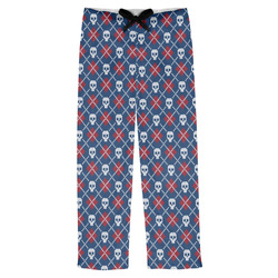 Knitted Argyle & Skulls Mens Pajama Pants - XS
