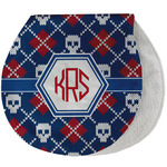 Knitted Argyle & Skulls Burp Pad - Velour w/ Monogram