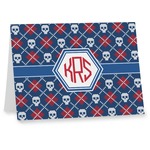 Knitted Argyle & Skulls Note cards (Personalized)