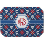 Knitted Argyle & Skulls Dining Table Mat - Octagon (Single-Sided) w/ Monogram