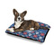 Knitted Argyle & Skulls Outdoor Dog Beds - Medium - IN CONTEXT