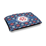 Knitted Argyle & Skulls Outdoor Dog Bed - Medium (Personalized)