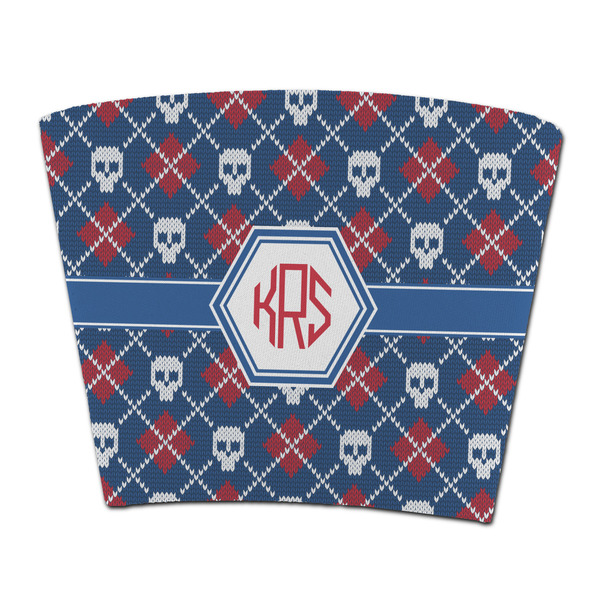 Custom Knitted Argyle & Skulls Party Cup Sleeve - without bottom (Personalized)