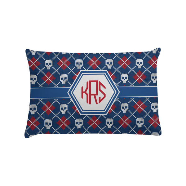 Custom Knitted Argyle & Skulls Pillow Case - Standard (Personalized)