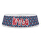 Knitted Argyle & Skulls Plastic Pet Bowls - Large - FRONT