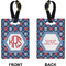 Knitted Argyle & Skulls Rectangle Luggage Tag (Front + Back)