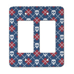 Knitted Argyle & Skulls Rocker Style Light Switch Cover - Two Switch