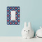 Knitted Argyle & Skulls Rocker Light Switch Covers - Single - IN CONTEXT