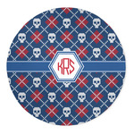 Knitted Argyle & Skulls 5' Round Indoor Area Rug (Personalized)