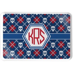 Knitted Argyle & Skulls Serving Tray (Personalized)