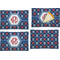 Knitted Argyle & Skulls Set of Rectangular Appetizer / Dessert Plates