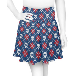 Knitted Argyle & Skulls Skater Skirt - Large